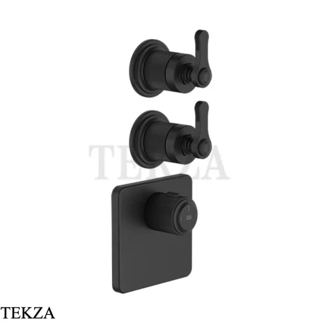 Gessi VENTI20 Термостат для душа, 2 потока, внешняя часть 65202-299, Black XL