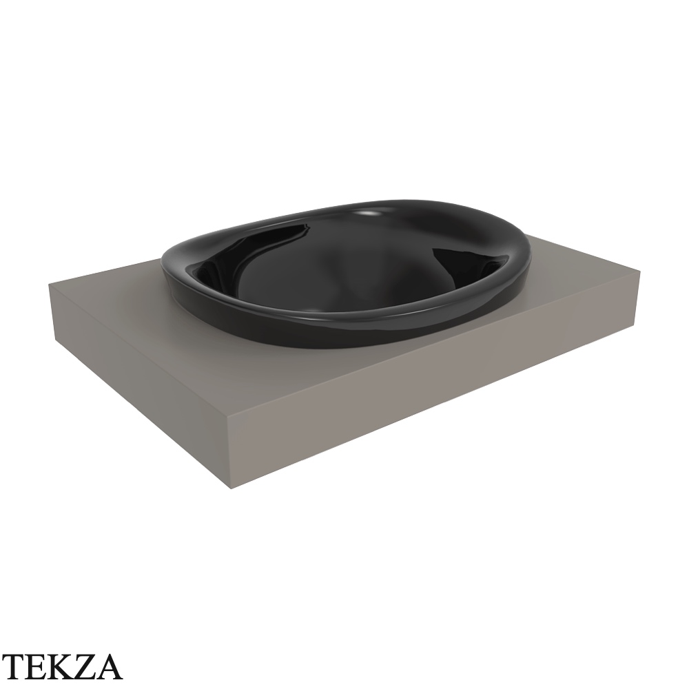 Flaminia IO раковина врезная сверху 60×51×27,5 см, чёрный глянец