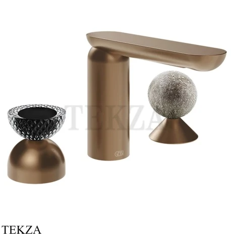Gessi Perle Смеситель для раковины на 3 отв., без гарнитура 74768-708, медь Brushed