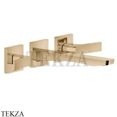 Gessi RILIEVO Смеситель для раковины на 3 отверстия, внешняя часть 59090-735, Warm Bronze PVD