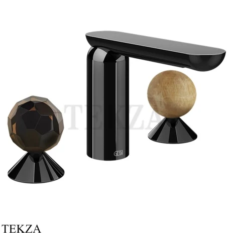 Gessi Perle Смеситель для раковины на 3 отв., без гарнитура 74235-706, black хром глянец