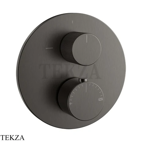 Gessi ANELLO Термостат для душа, 2 потока, внешняя часть 63135-707, Black Metal Brushed PVD