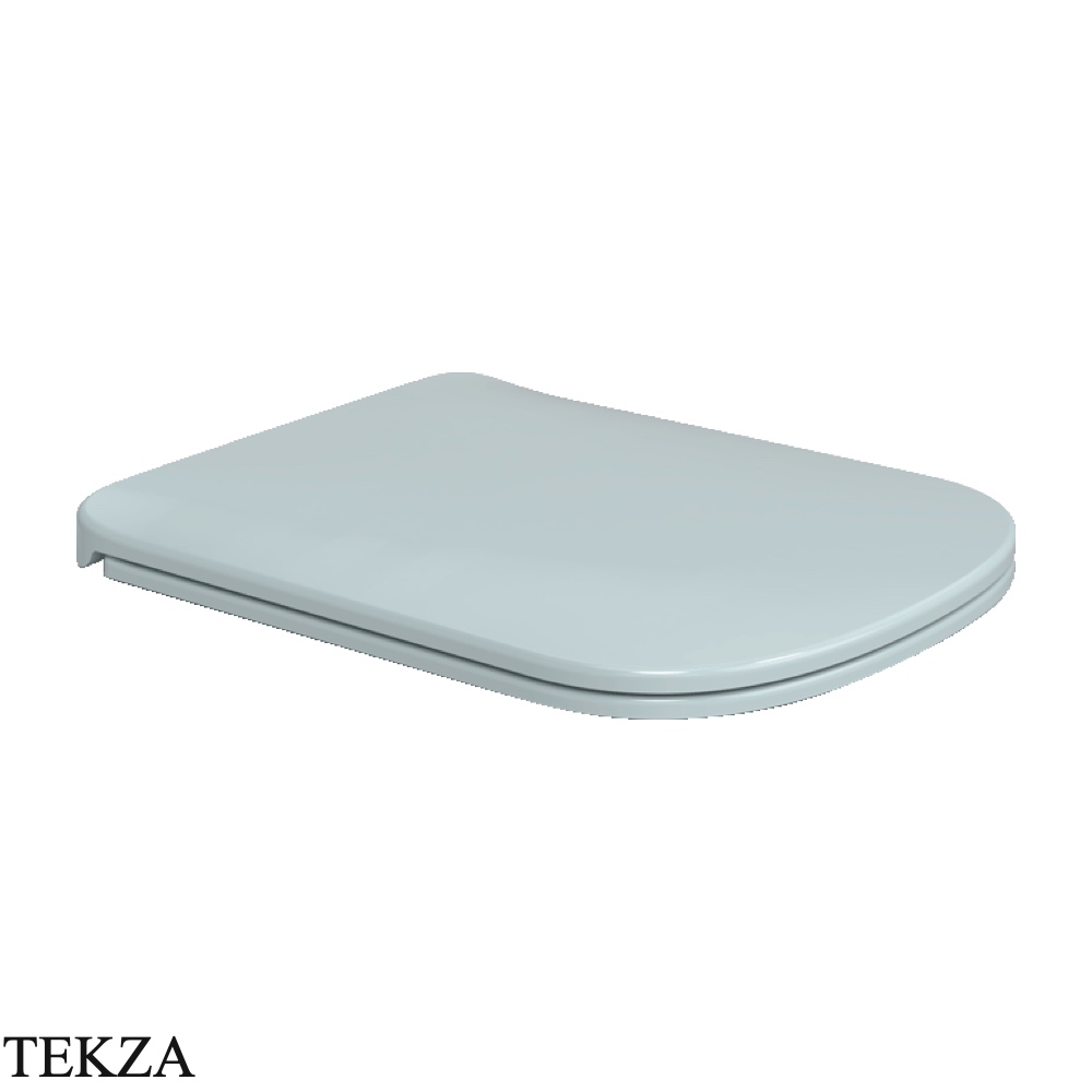 Flaminia Play сиденье с крышкой Slim с микролифтом 36×44,5×4,2 см, голубой Azzurro Polvere глянец