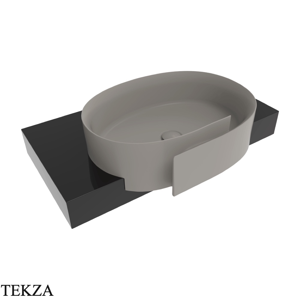 Flaminia Roll раковина полувстраиваемая 56×42×17 см, серый Cenere матовый