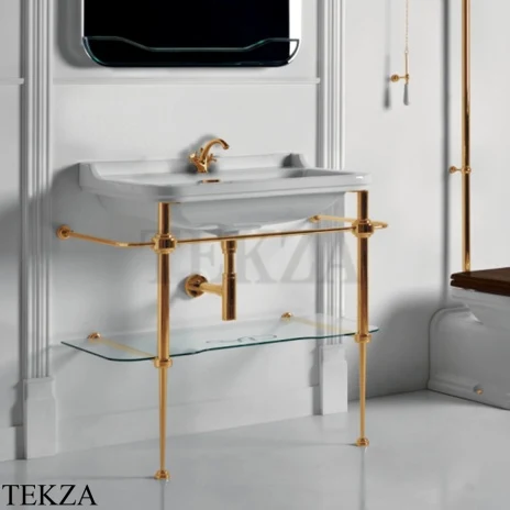 Kerasan Waldorf Консоль с раковиной на 1 отв, напольная, 9196K2oro, золото глянец