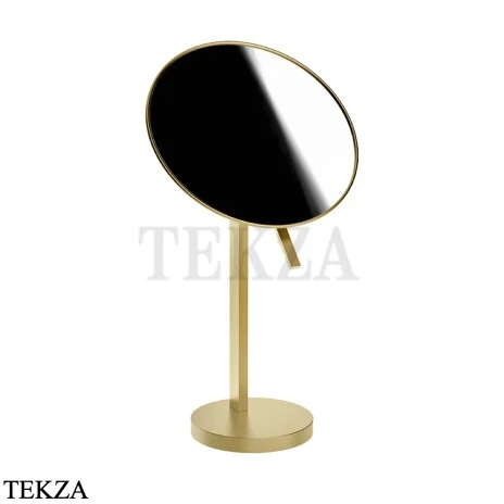 Gessi Pelle Tresse Зеркало косметическое поворотное х2, без подсветки 74573-727, Brushed Brass PVD