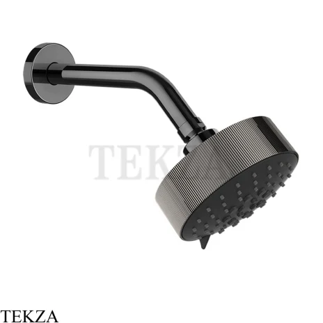 Gessi INGRANAGGIO Верхняя лейка D12,9 с кронштейном из стены, 63556-706, Black Metal PVD