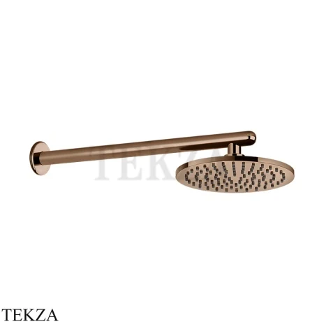 Gessi Goccia Верхняя лейка с кронштейном D20 см 33655-030, Copper PVD