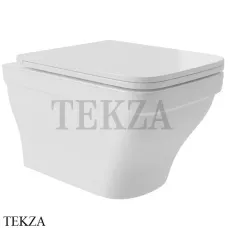 Aqueduto ESTETA Унитаз напольный безободковый, сиденье с микролифтом EST0110, Белый глянец