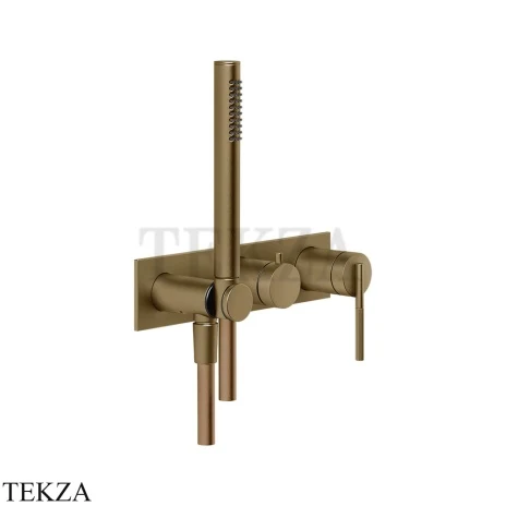 Gessi INGRANAGGIO Смеситель для душа на 2 потока, на планке, внешняя часть 63543-791, Deep Bronze Br. PVD