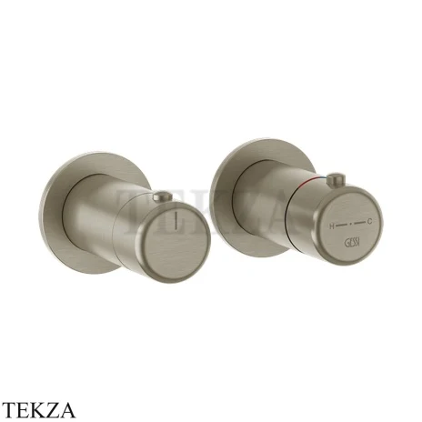 Gessi Goccia Термостат для душа, 3 потока, внешняя часть 33136-149, Finox Brushed Nickel
