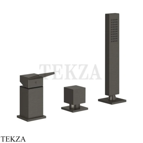 Gessi RETTANGOLO K Смеситель для ванны, без излива 53043-707, Black Metal Brushed PVD