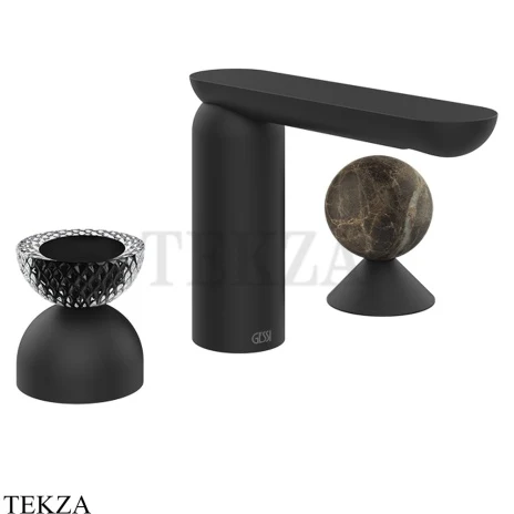 Gessi Perle Смеситель для раковины на 3 отв., без гарнитура 74718-299, черный матовый