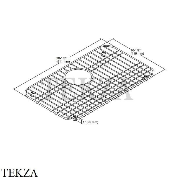 Kohler Gilford Решетка для кухонной мойки K-6013-ST, нержавеющая сталь