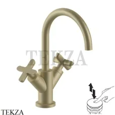 Fantini Icona Classic Смеситель для раковины, с донным клапаном 53P6R056F, Matt British Gold PVD