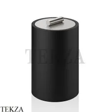 Decor Walther Stone Black DMD M Баночка средняя для ватных дисков и палочек 0971365, черный матовый-stainless steel