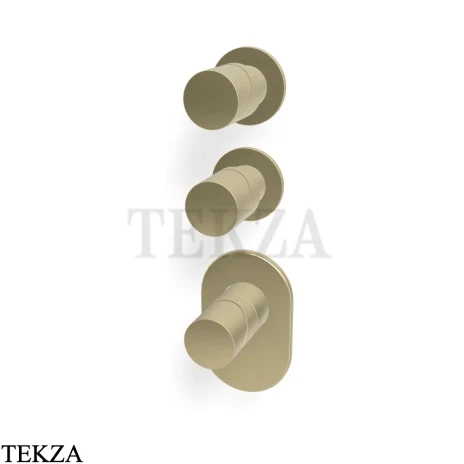 FIMA Carlo Frattini Slide Термостат для душа, 2 потока, внешняя часть F5823X2HS, шампань Brushed
