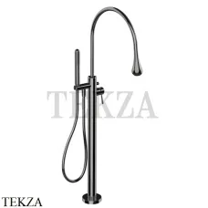 Gessi Goccia Смеситель для ванны напольный, внешняя часть 33029-124, Black Metal глянец