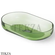 Dea Design Washbasins Раковина настольная овальная Glasstech DD9104 580 R3, Emerald R3