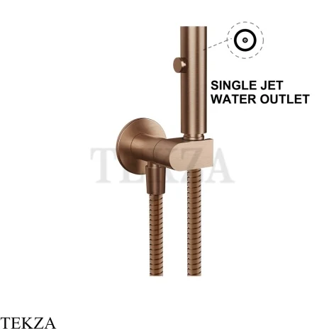 Gessi Гидроершик настенный с запорным клапаном, 45122-708, медь Brushed