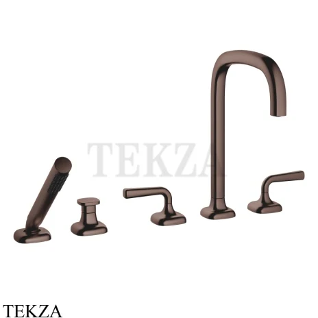 Dornbracht COYA Смеситель для ванны на 5 отверстий с гарнитуром 27522414-43, Dark Bronze сатинированный (PVD)