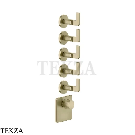 Gessi INCISO WELLNESS Термостат 5 выходов, внешняя часть 58220-727, Brushed Brass PVD