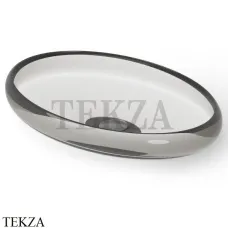 Dea Design Washbasins Раковина настольная овальная Glasstech DD9088 600 R4, Smoky Black R4