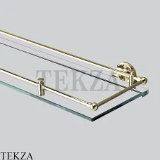 Devon&Devon FIRST CLASS Полка стеклянная с галереей DD33024OT, золото светлое глянец