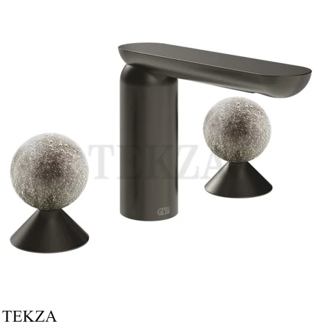 Gessi Perle Смеситель для раковины на 3 отв., без гарнитура 74665-707, black хром Brush