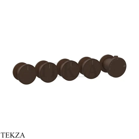 Gessi Origini WARM Термостат для душа 4 потока, внешняя часть 66338-845, Dark Bronze