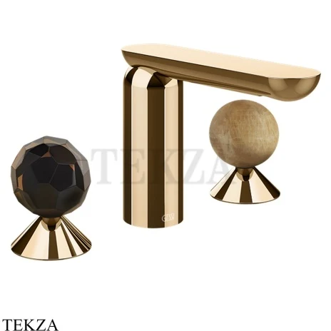 Gessi Perle Смеситель для раковины на 3 отв., без гарнитура 74235-735, бронза глянец