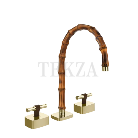 Gessi Jacqueline Смеситель для раковины на 3 отв., без донного клапана 77017-710, шампань глянец