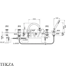 Nicolazzi ARENA Смеситель на борт ванны с гарнитуром 3314CR44, хром глянец