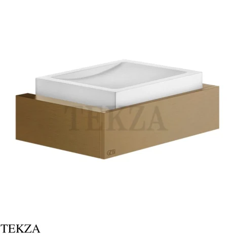 Gessi Rettangolo Мыльница настенная с держателем 20801-791, Deep Bronze Brushed PVD
