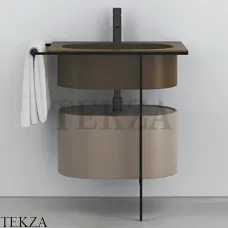 Cielo Kyros Модульная система умывальника с тумбой, Cacao-черный Cielo Kyros Модульная система умывальника с тумбой, Cacao-черный