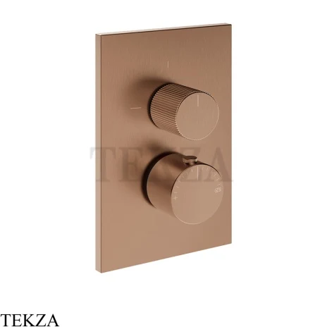 Gessi Habito RIGATO Термостат для душа, 3 потока, внешняя часть 73537-708, Copper Brushed PVD