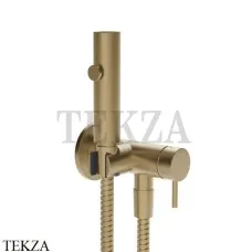 Gessi Гигиенический душ со смесителем, выводом воды и держателем 45131-726, Warm Bronze Br. PVD