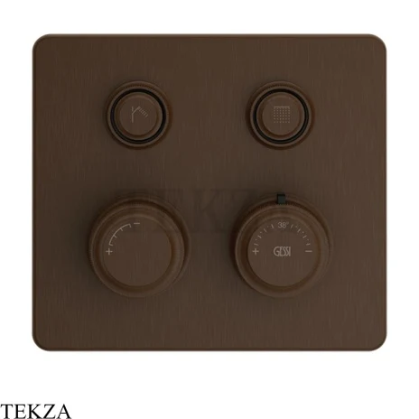 Gessi VENTI20 Термостатический смеситель на 2 потока, внешняя часть 65232-845, Dark Bronze