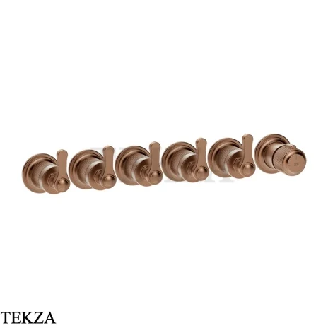 Gessi VENTI20 Термостат для душа, 5 потоков, внешняя часть 65340-708, Copper Brushed PVD
