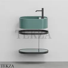 Cielo Les Petites Ovale Консоль с раковиной LPLAO46, керамическая полка, Smeraldo Cielo Les Petites Ovale Консоль с раковиной LPLAO46, керамическая полка, Smeraldo