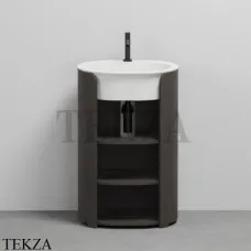 CIELO I Catini Tiberino Тумба отдельностоящая CAMTL, с 3-мя полками, слив в стену, Rovere grigio-белый Talco