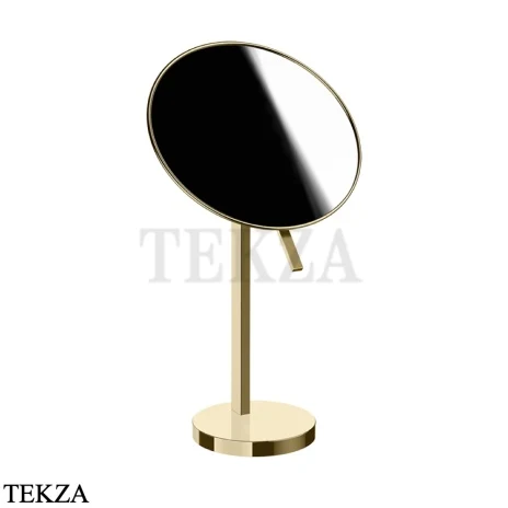 Gessi Pelle Tresse Зеркало косметическое поворотное х2, без подсветки 74573-710, Brass PVD