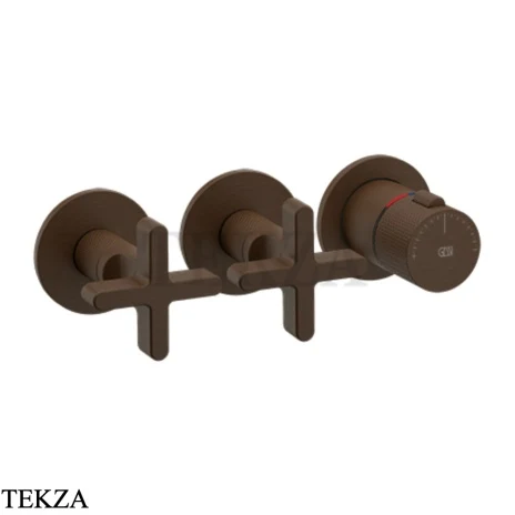 Gessi INCISO SHOWER Термостатический смеситель, 2 потока, внешняя часть 58434-845, Dark Bronze