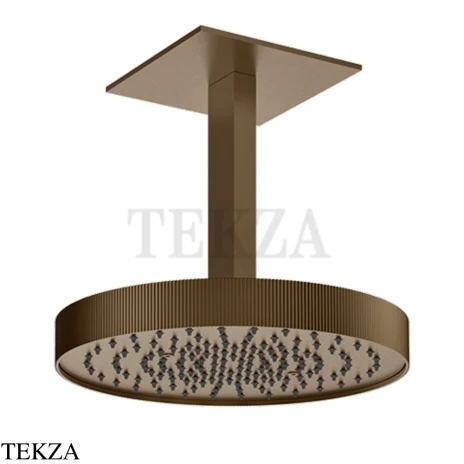 Gessi Inverso RIGATO Верхняя душевая лейка с кронштейном 30 см 63572-761, Coffee Bronze Brushed PVD
