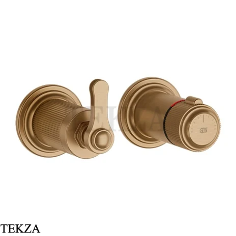Gessi VENTI20 Термостат для душа, 3 потока, внешняя часть 65237-726, Warm Steel Br. PVD
