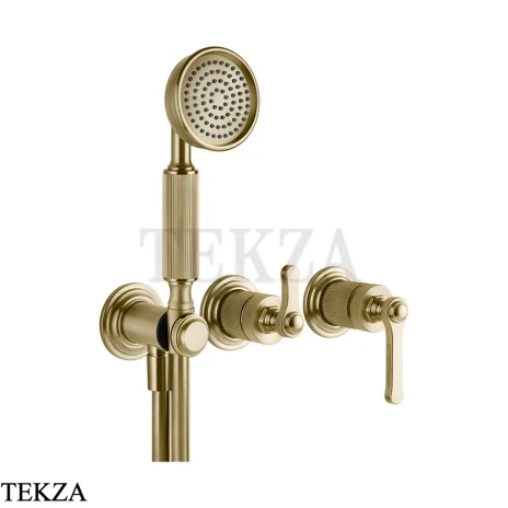 Gessi VENTI20 Смеситель для душа, с гарнитуром внешняя часть 65036-727, Brushed Brass PVD