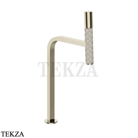 Gessi Pelle Tresse Смеситель для раковины высокий, без гарнитура 78604-433, Crème/ Nickel PVD