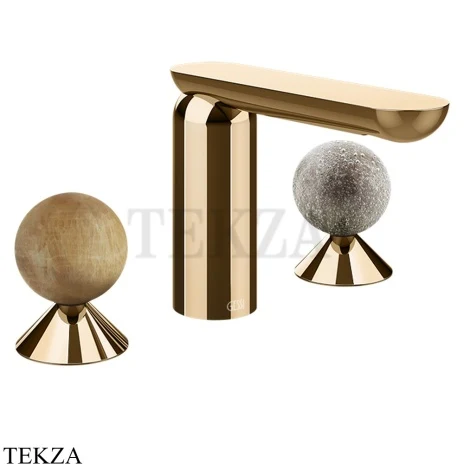 Gessi Perle Смеситель для раковины на 3 отв., без гарнитура 74365-735, бронза глянец