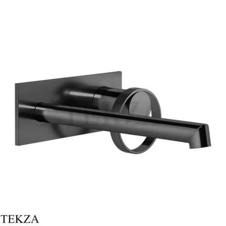 Gessi ANELLO Смеситель для раковины на планке, длинным изливом, внешняя часть 63389-706, Black Metal PVD