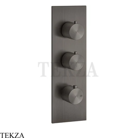 Gessi 316 WELLNESS Термостат 2 выхода на планке, внешняя часть 54514-707, Black Metal Brushed PVD